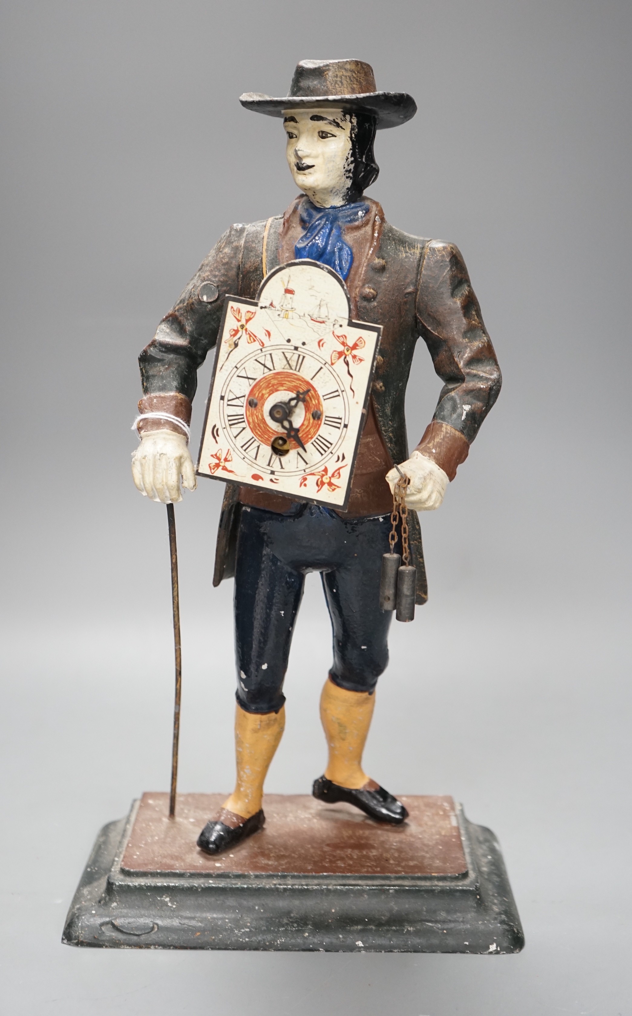 A 19th century Dutch figural timepiece 38cm